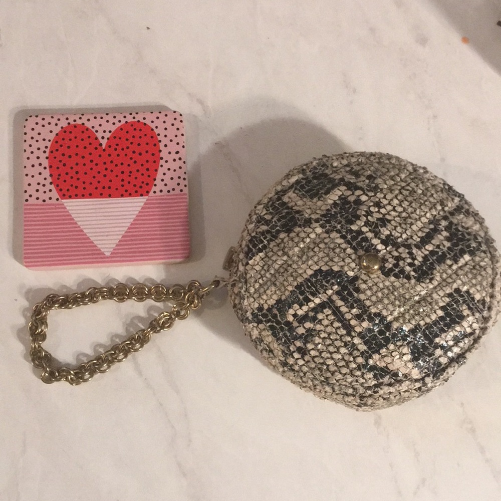 Murval Snake Print Round Wristlet